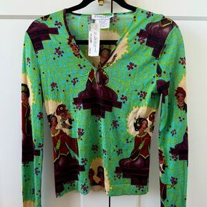Christian Dior Vintage 90's Top with Asian Print